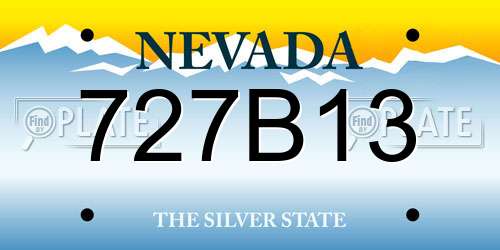 727B13 Nevada License Plate