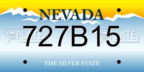 727B15 Nevada License Plate
