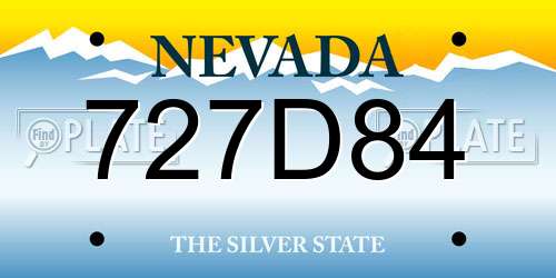 727D84 Nevada License Plate