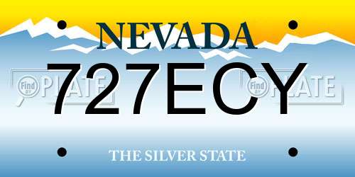 727ECY Nevada License Plate