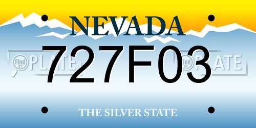 727F03 Nevada License Plate