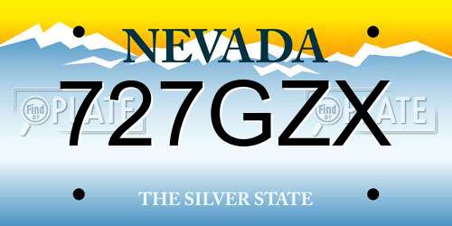 727GZX Nevada License Plate
