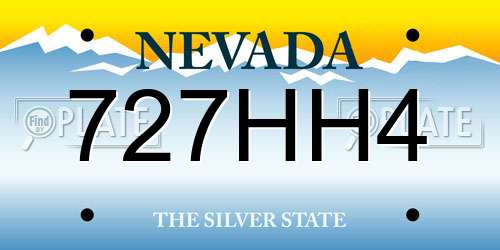 727HH4 Nevada License Plate