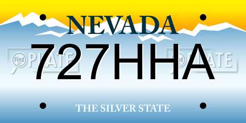 727HHA Nevada License Plate