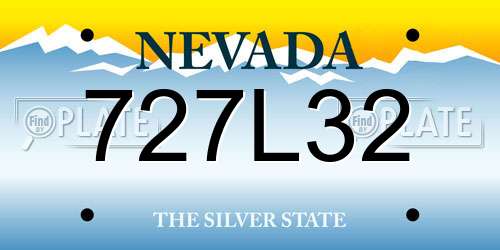 727L32 Nevada License Plate