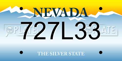 727L33 Nevada License Plate