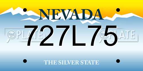 727L75 Nevada License Plate