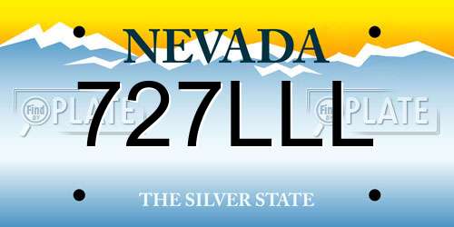 727LLL Nevada License Plate