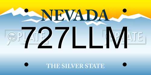 727LLM Nevada License Plate