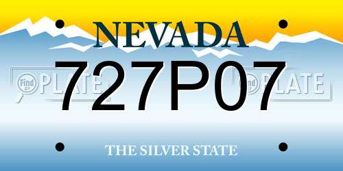 727P07 Nevada License Plate