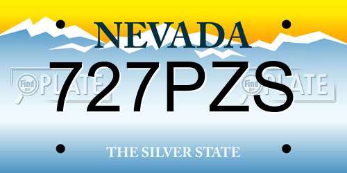 727PZS Nevada License Plate
