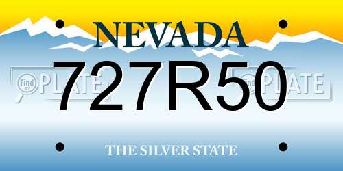 727R50 Nevada License Plate