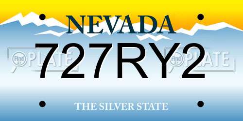 727RY2 Nevada License Plate