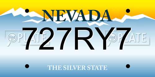 727RY7 Nevada License Plate