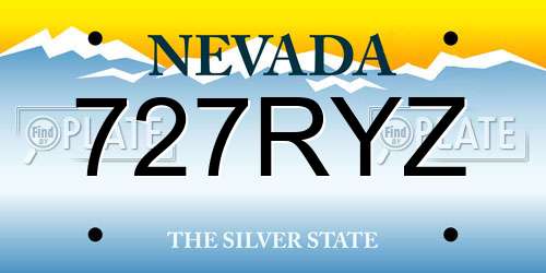727RYZ Nevada License Plate