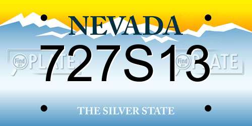 727S13 Nevada License Plate