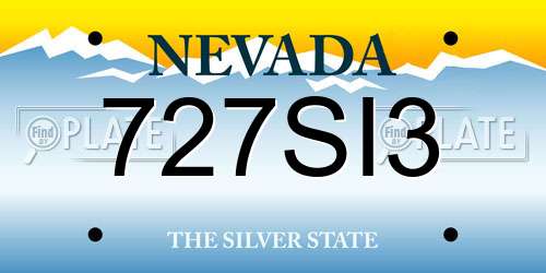 727SI3 Nevada License Plate
