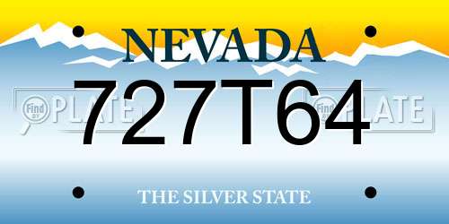 727T64 Nevada License Plate