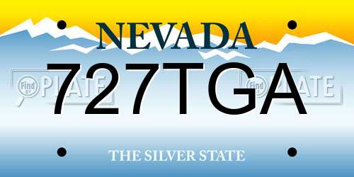 727TGA Nevada License Plate