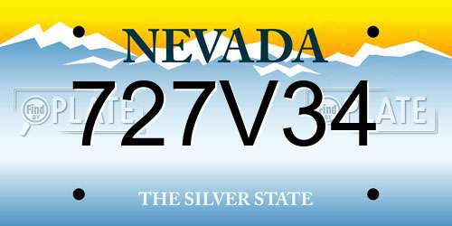 727V34 Nevada License Plate