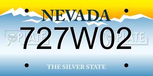 727W02 Nevada License Plate