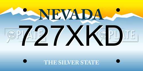 727XKD Nevada License Plate