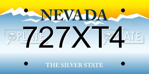727XT4 Nevada License Plate