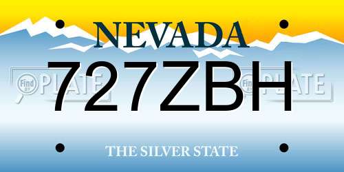 727ZBH Nevada License Plate