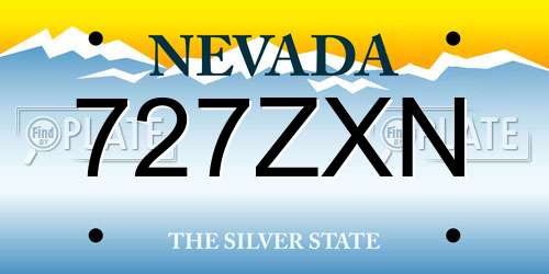 727ZXN Nevada License Plate