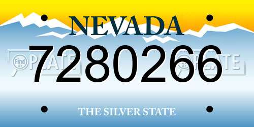 7280266 Nevada License Plate