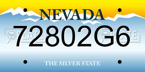 72802G6 Nevada License Plate