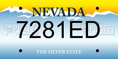 7281ED Nevada License Plate