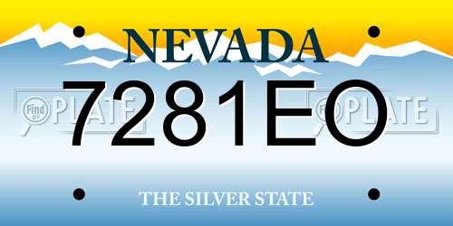 7281EO Nevada License Plate