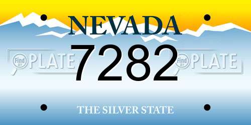7282 Nevada License Plate
