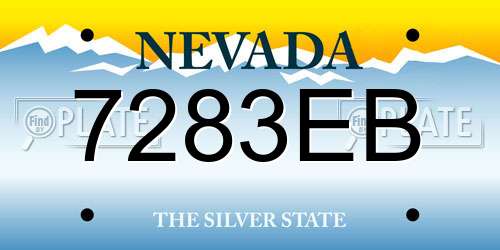 7283EB Nevada License Plate