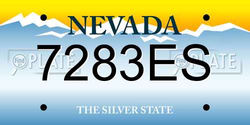 7283ES Nevada License Plate