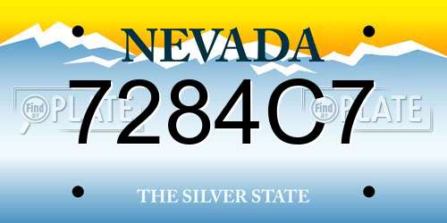 7284C7 Nevada License Plate
