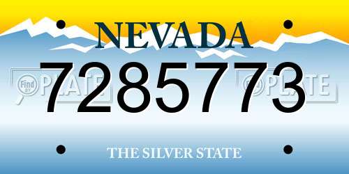 7285773 Nevada License Plate