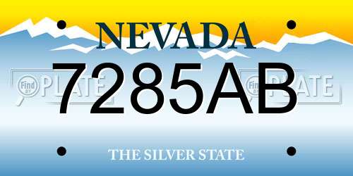 7285AB Nevada License Plate