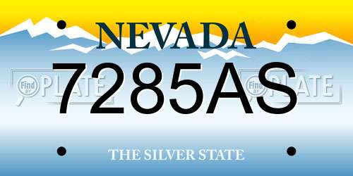 7285AS Nevada License Plate