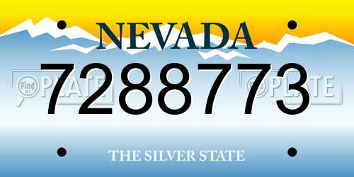 7288773 Nevada License Plate