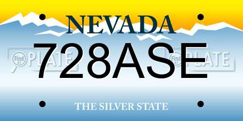 728ASE Nevada License Plate