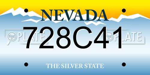 728C41 Nevada License Plate