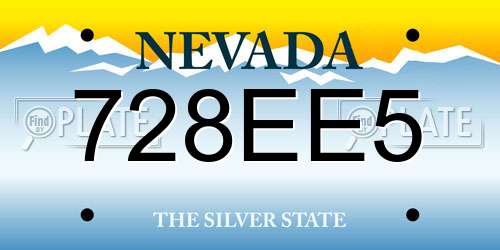 728EE5 Nevada License Plate