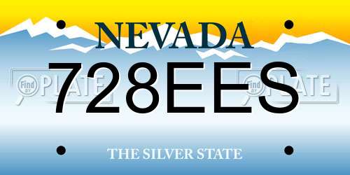728EES Nevada License Plate