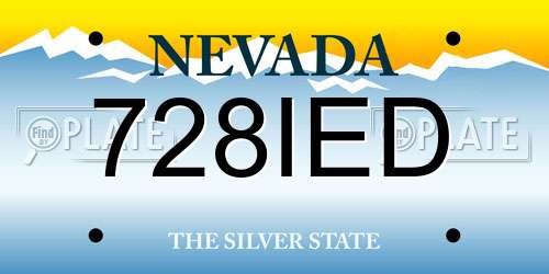 728IED Nevada License Plate