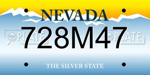 728M47 Nevada License Plate