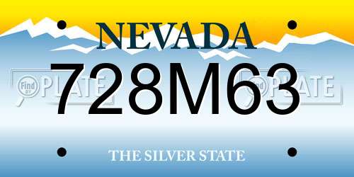 728M63 Nevada License Plate