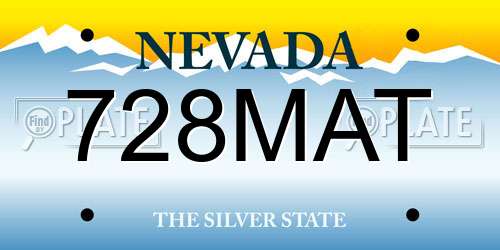 728MAT Nevada License Plate