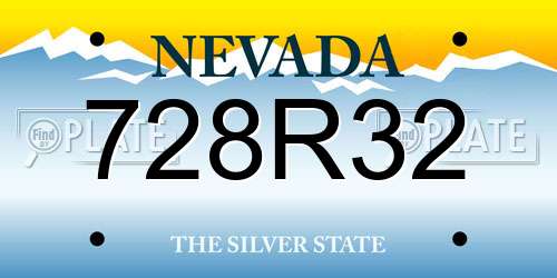 728R32 Nevada License Plate